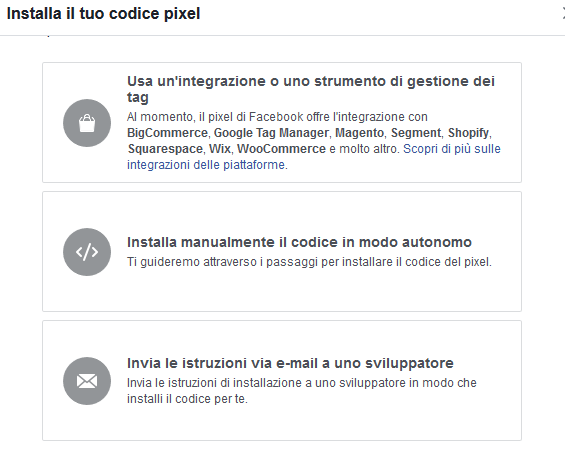 Installare il Pixel di Facebook